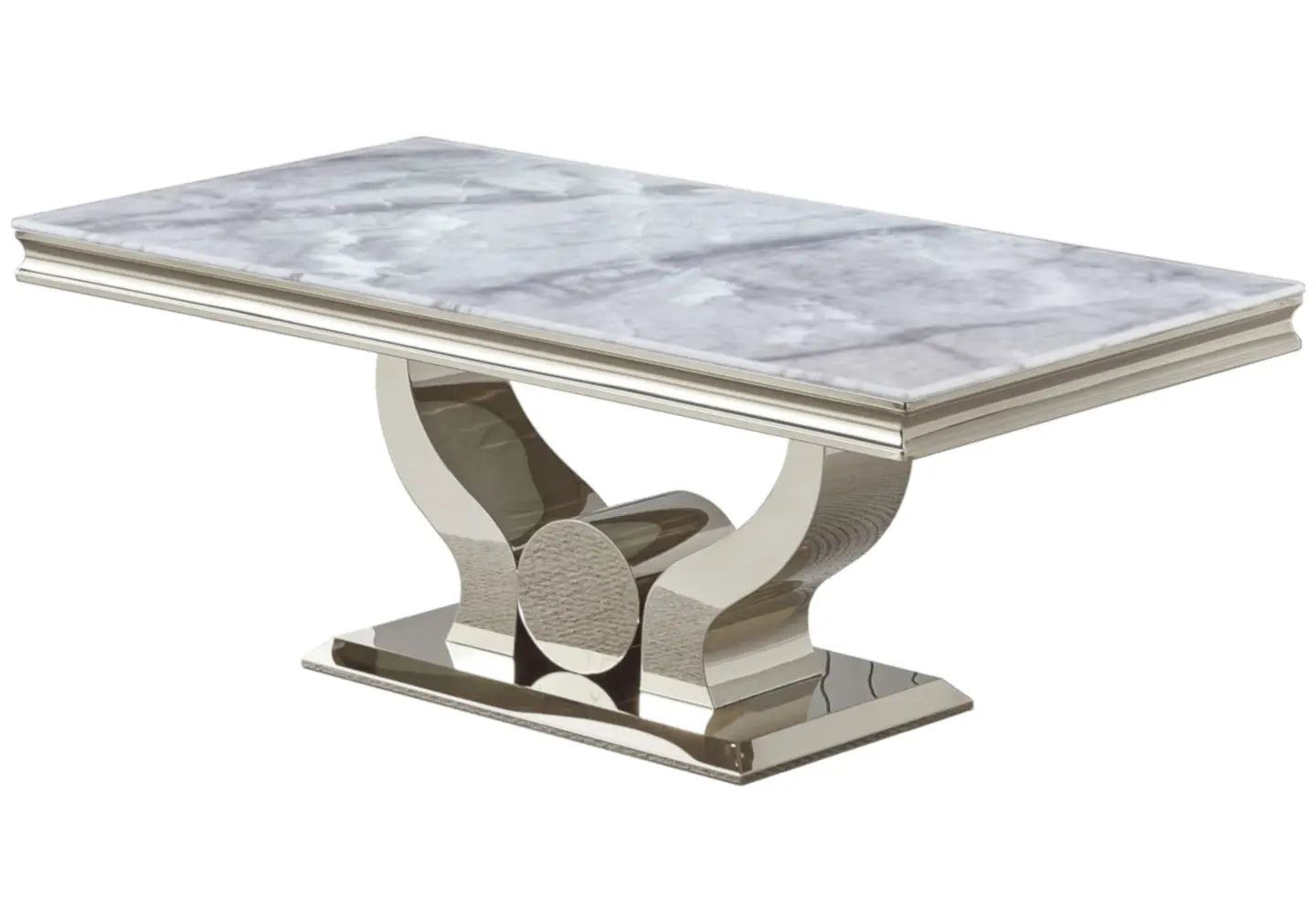 Table basse marbre gris argent TROPHEE Galerie du Mobilier