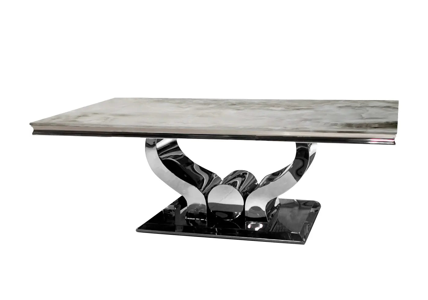 Table basse marbre gris argent TROPHEE Galerie du Mobilier