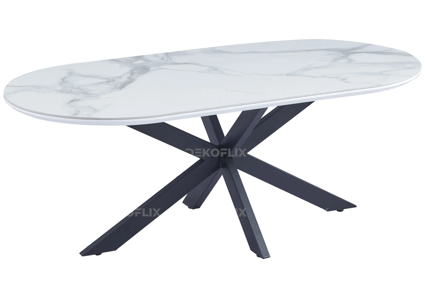 Table basse noire céramique marbre blanc – Galerie du Mobilier
