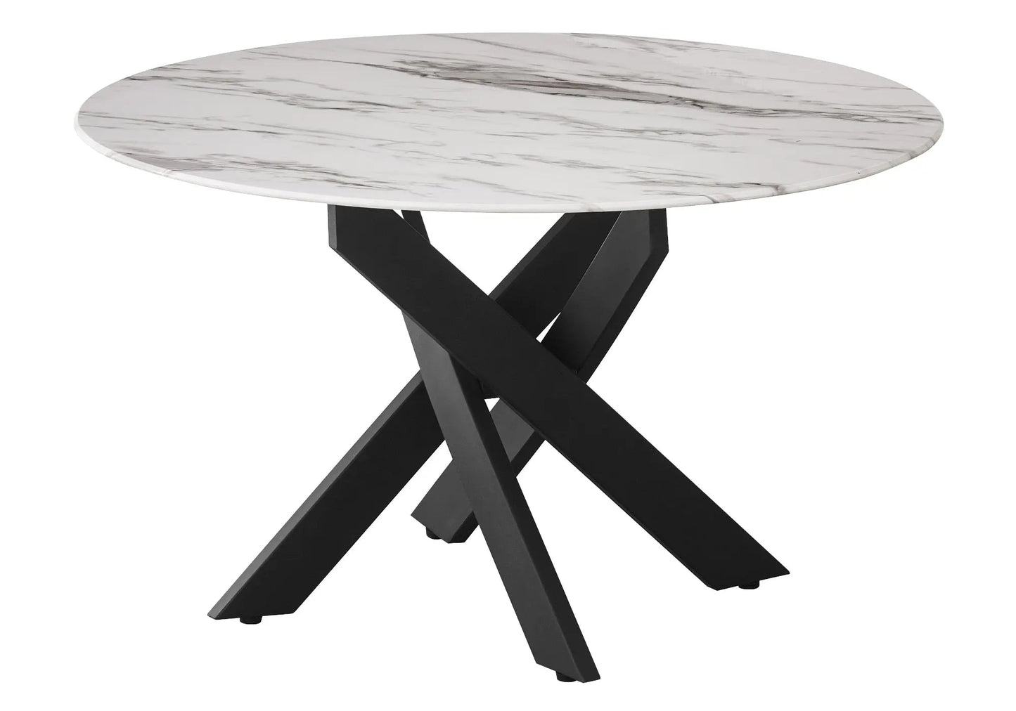 Table basse ronde noire marbre beige - Joy – Galerie du Mobilier - Vue 1