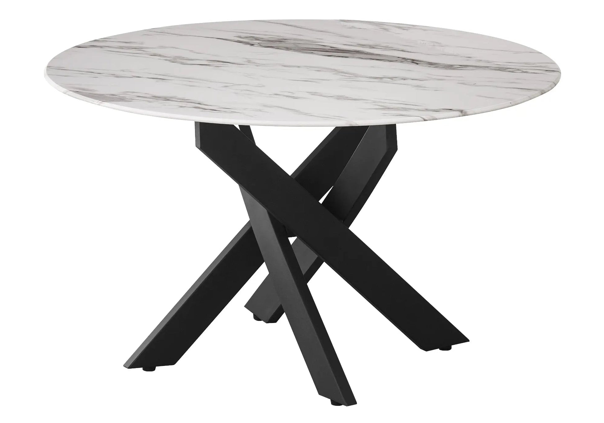 Table basse ronde noire marbre beige - Joy – Galerie du Mobilier - Vue 1