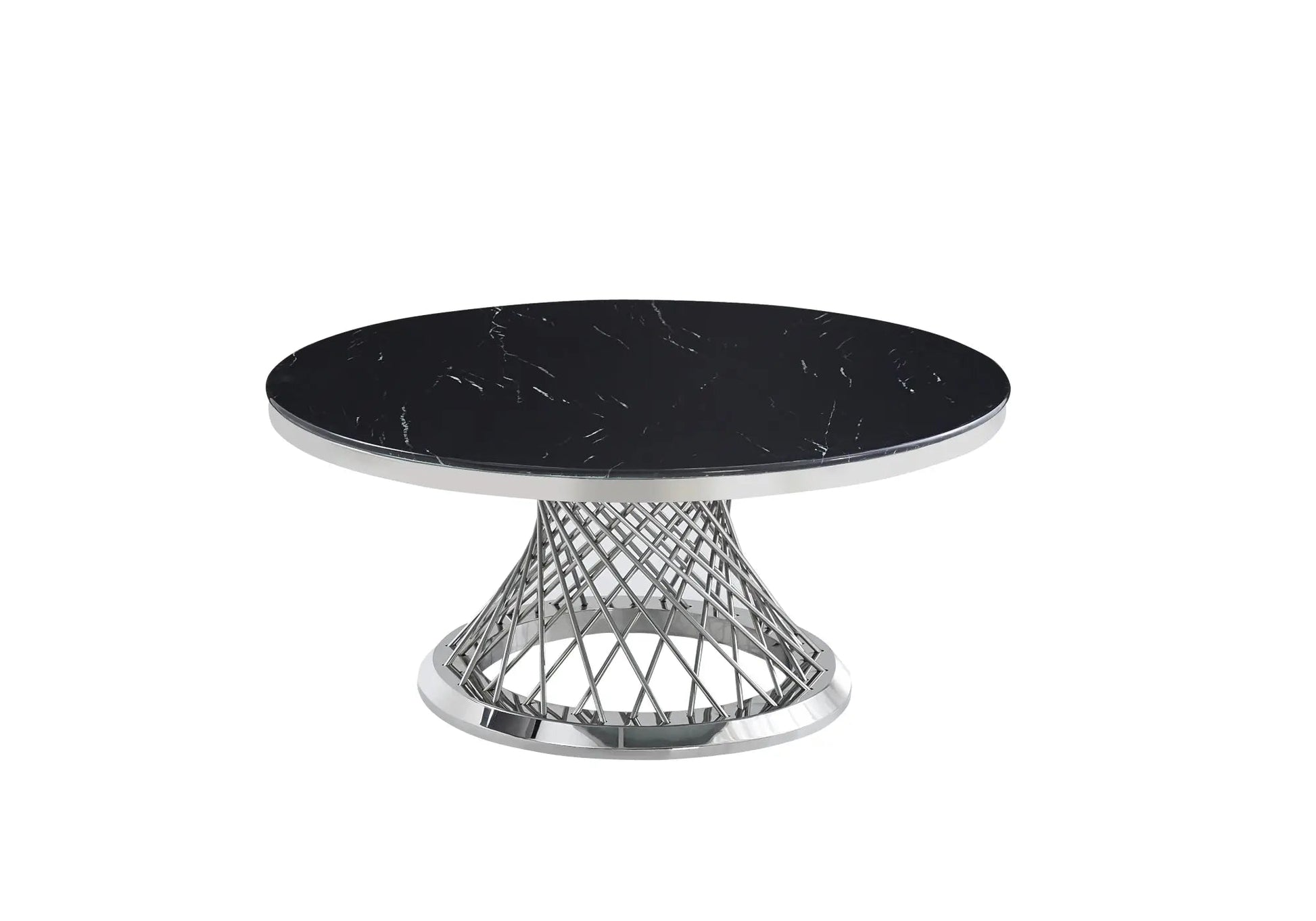 Table basse ronde marbre noir – Galerie du Mobilier - Vue 1