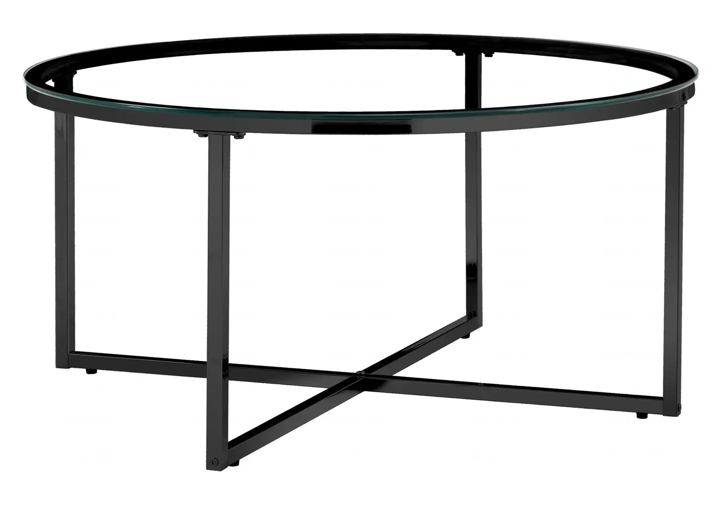 Table basse ronde noire en verre – Galerie du Mobilier - Vue 1