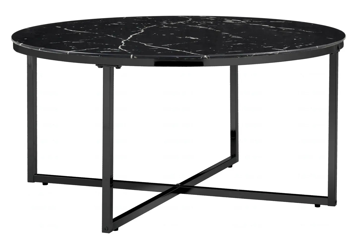 Table basse ronde noire marbre noir – Galerie du Mobilier - Vue 1