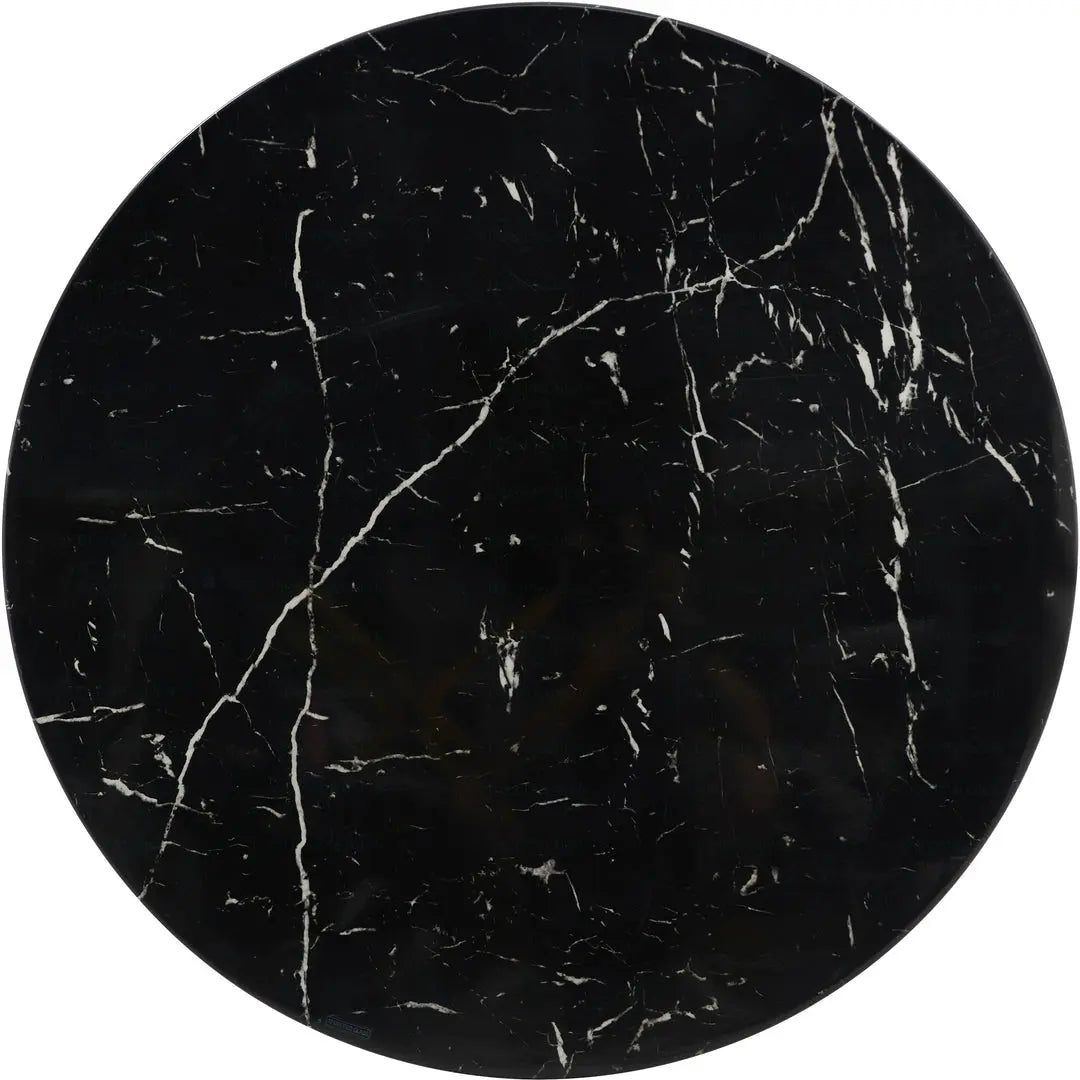 Table basse ronde noire marbre noir – Galerie du Mobilier