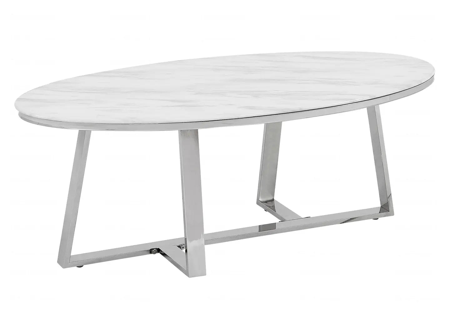 Table basse verre marbre blanc – Galerie du Mobilier - Vue 1