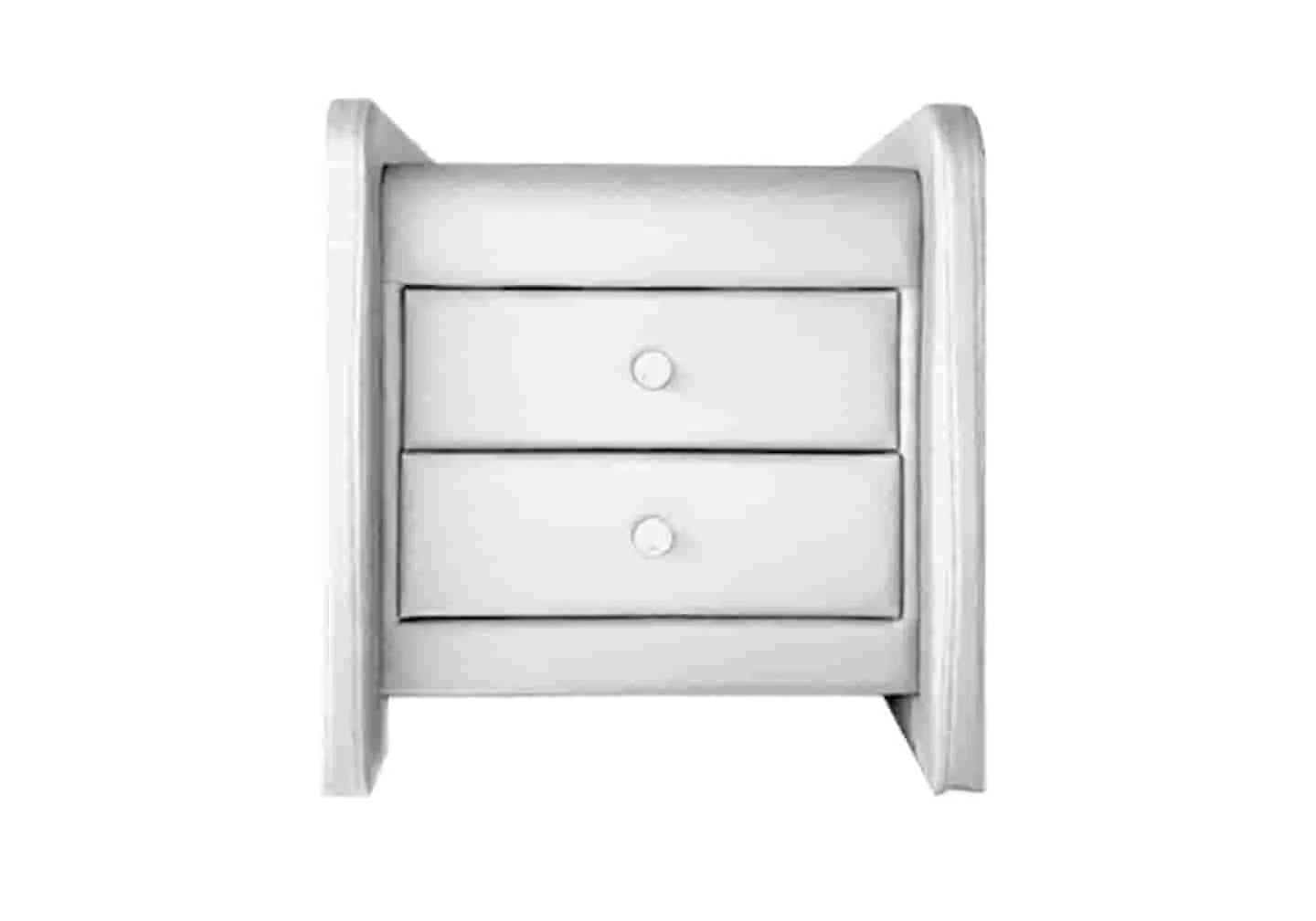 Table chevet design simili blanc – Galerie du Mobilier - Vue 1