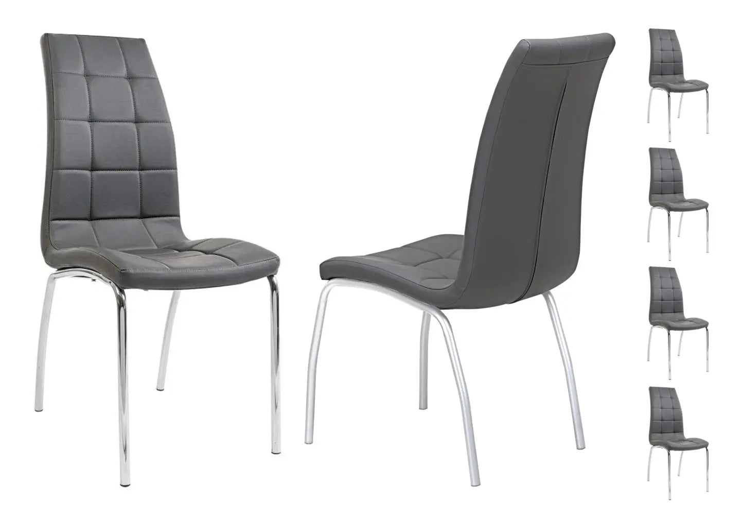 Table marbre blanc 6 chaises grises OLIVIA New OLIVIA