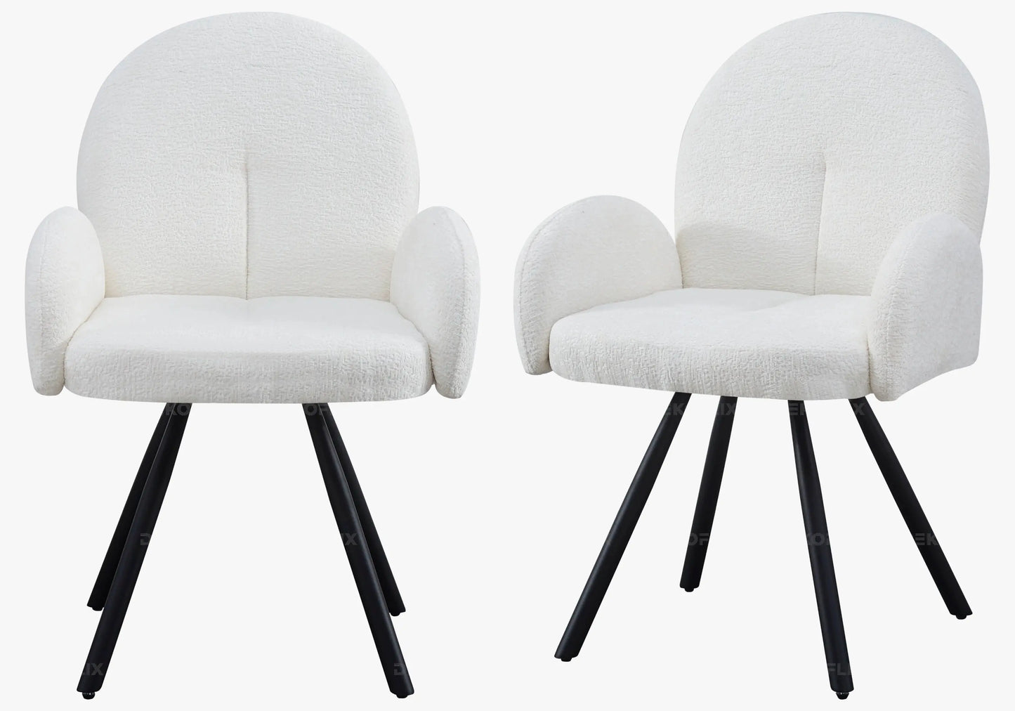 Table marbre céramique et chaises velours ecru – Galerie du Mobilier