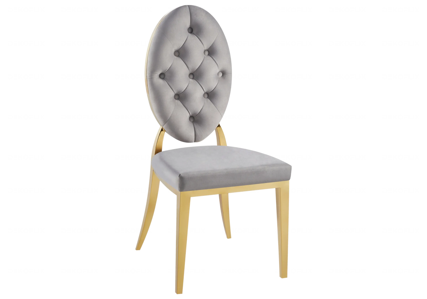 Table marbre noir et chaises capitonnées gris doré TROPHEE Galerie du Mobilier