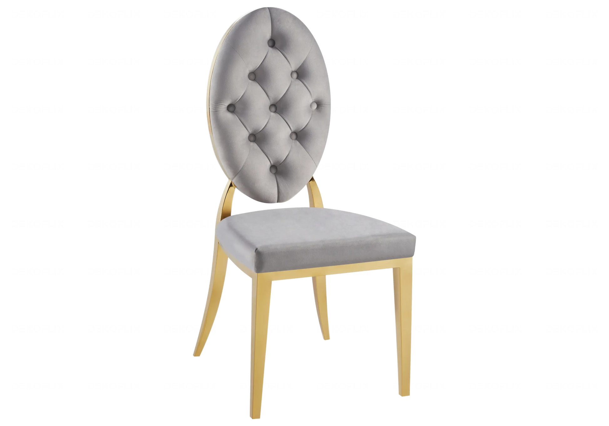 Table marbre noir et chaises capitonnées gris doré TROPHEE Galerie du Mobilier