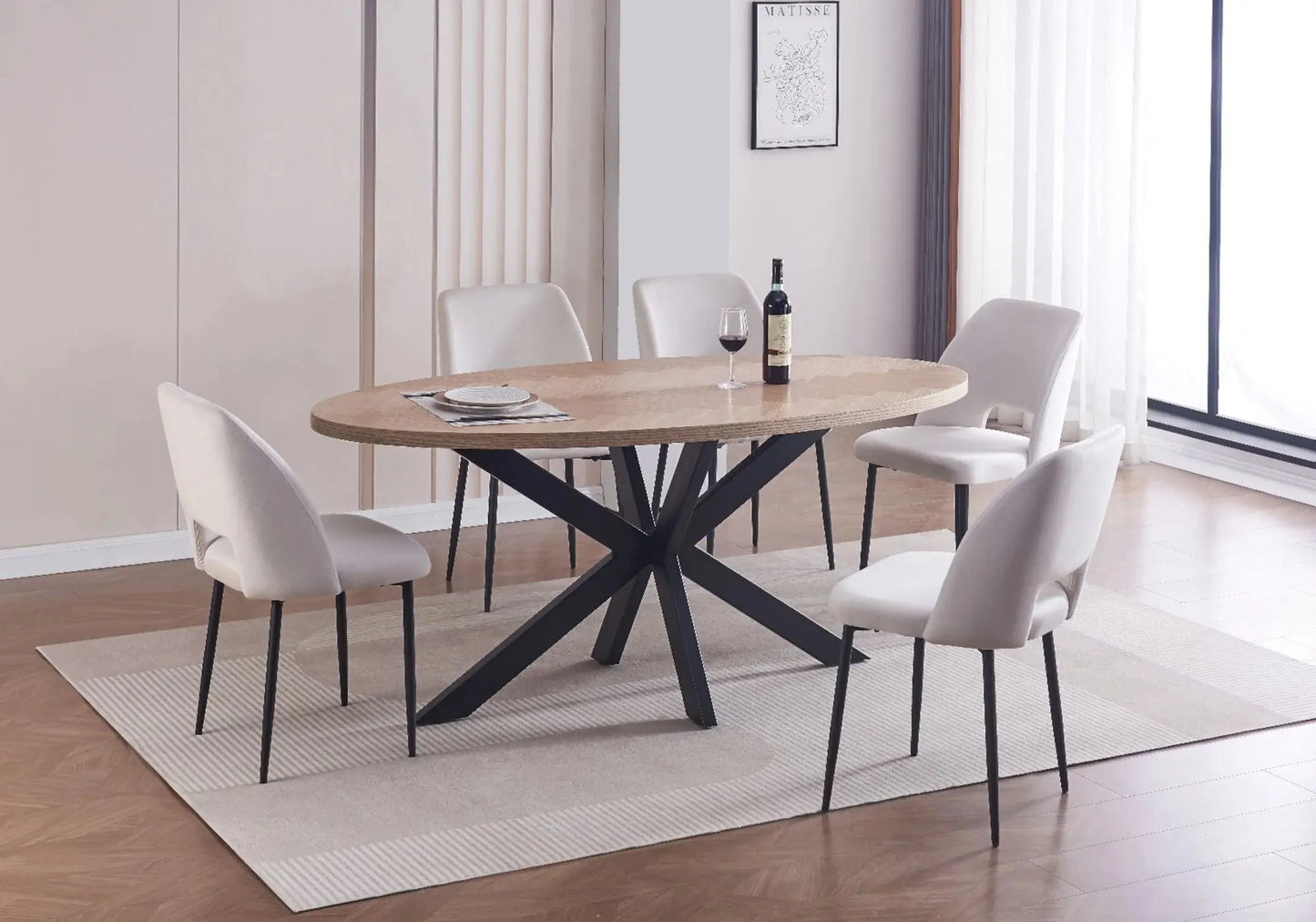 Table oval noir en noir chêne – Galerie du Mobilier