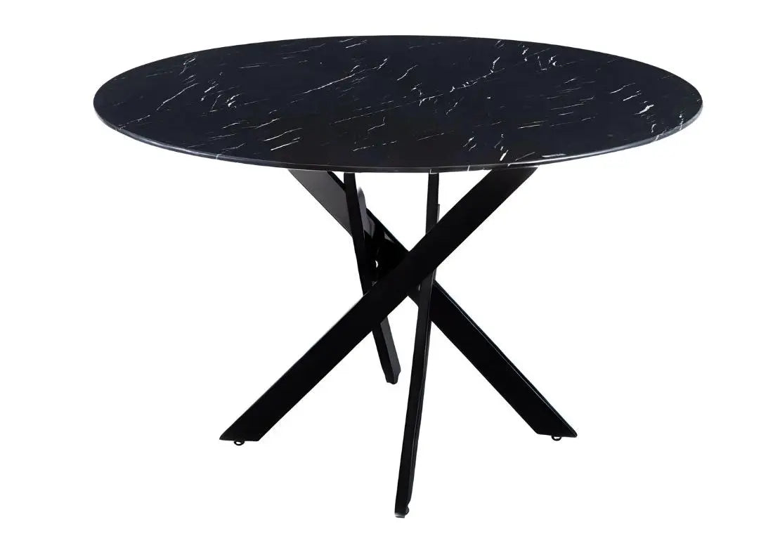 Table ronde noire marbre noir - Joy – Galerie du Mobilier - Vue 1