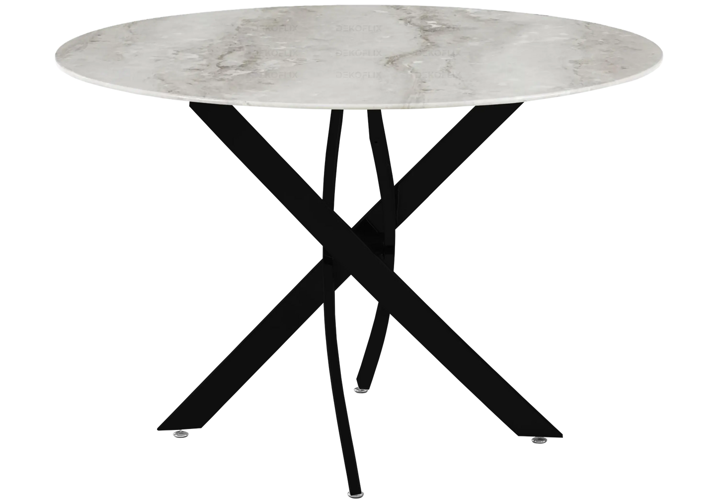 Table ronde noire marbre gris - Joy – Galerie du Mobilier - Vue 1