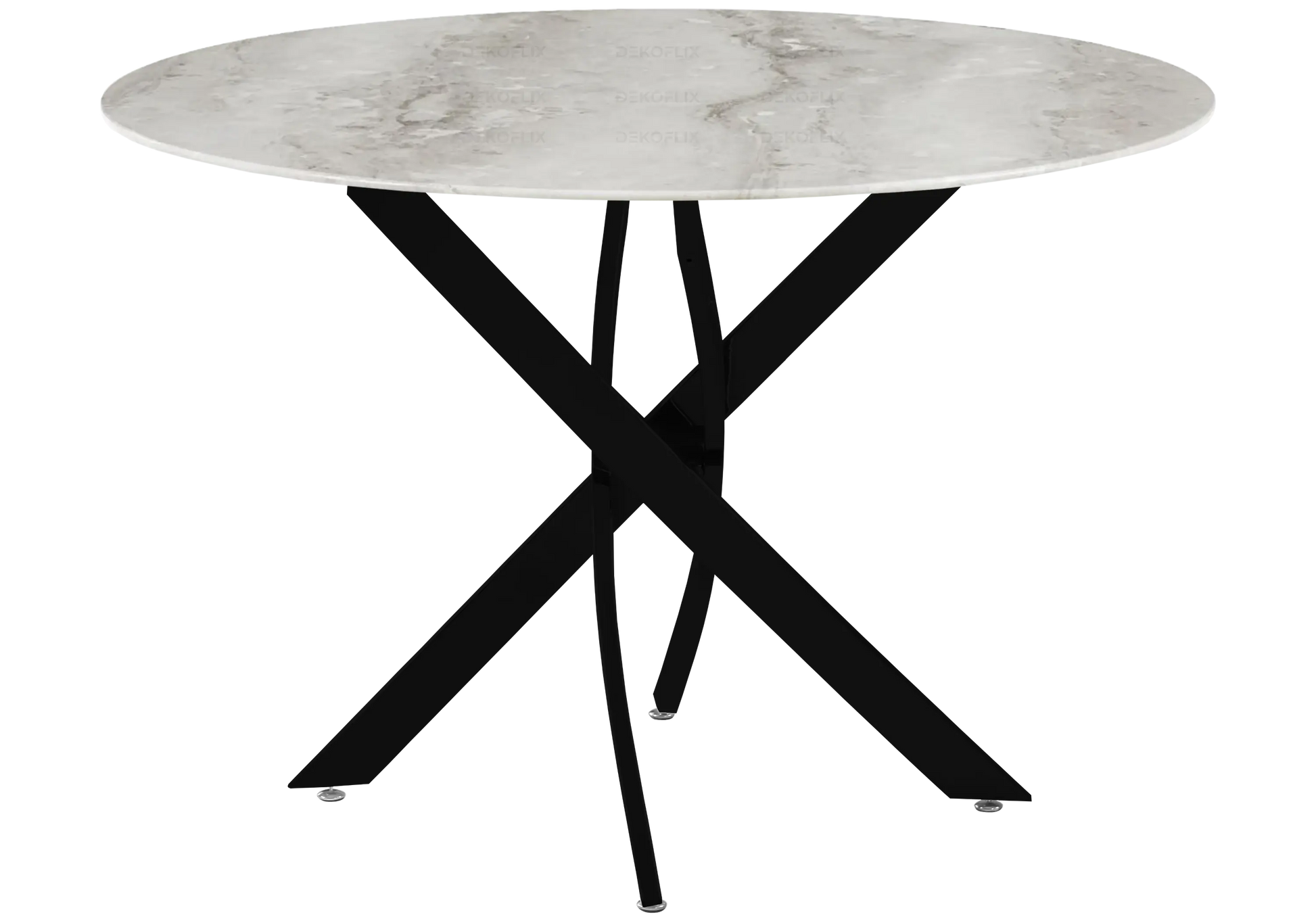 Table ronde noire marbre gris - Joy – Galerie du Mobilier - Vue 1
