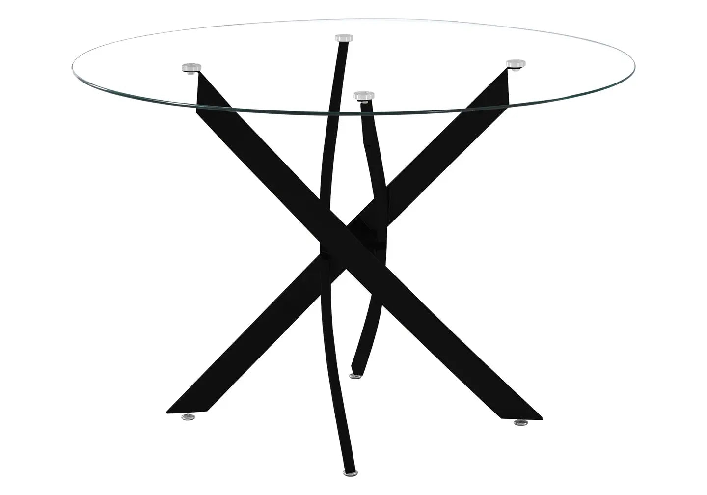 Table ronde noire verre trempé - Joy – Galerie du Mobilier - Vue 1
