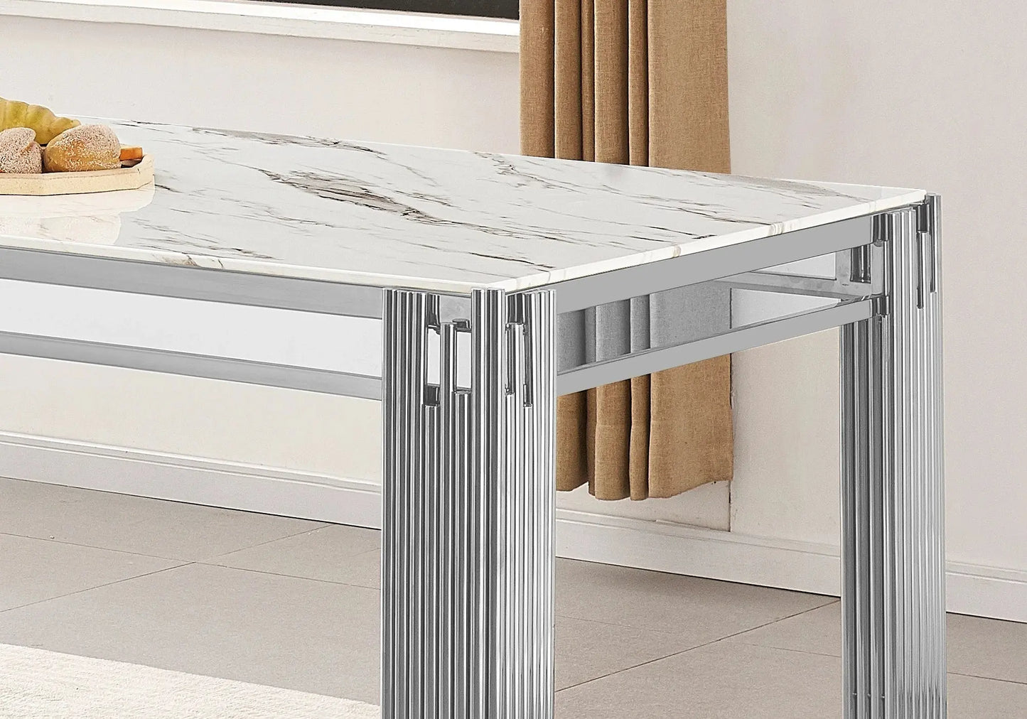 Table salle à manger marbre blanc – Galerie du Mobilier