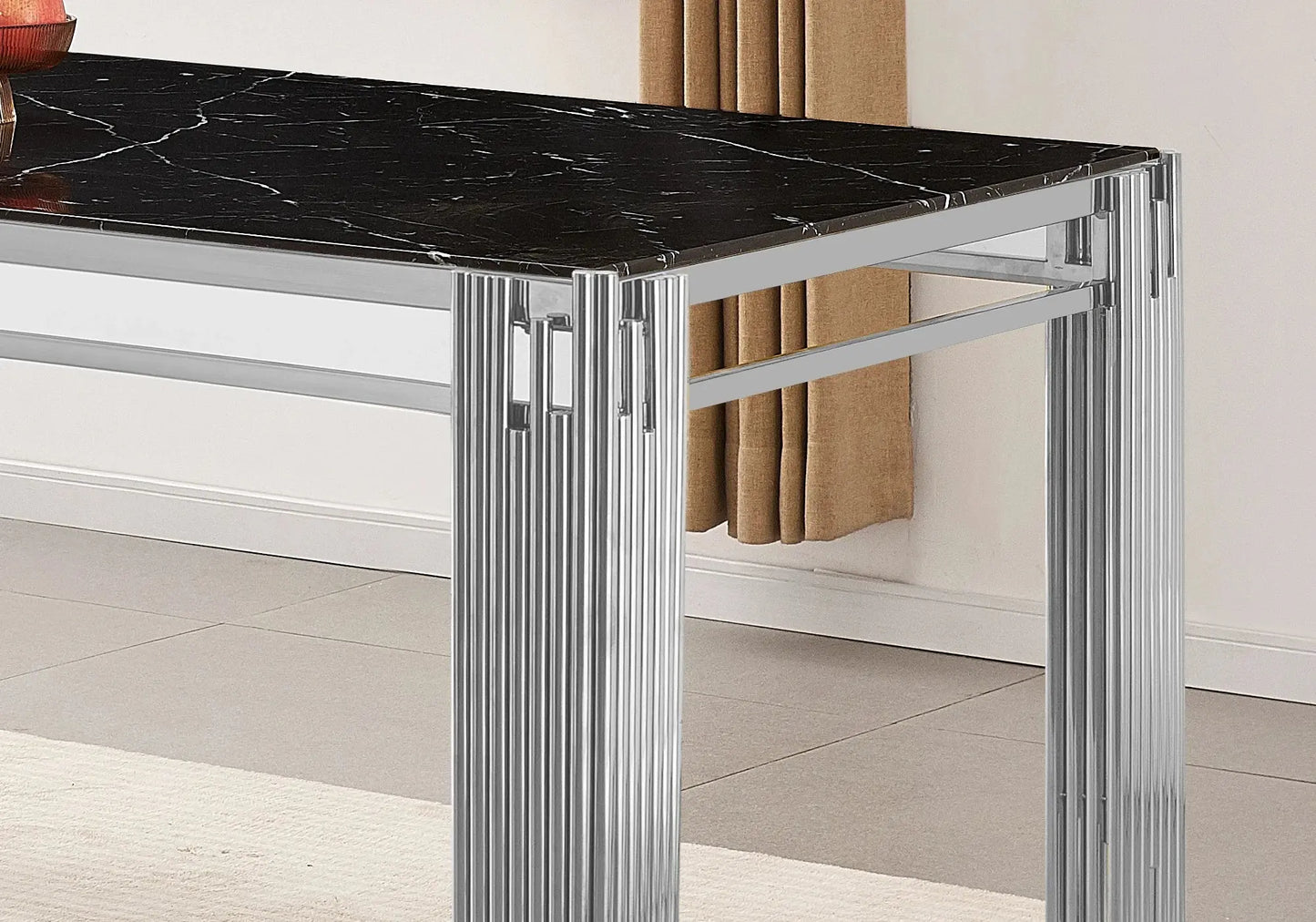 Table salle à manger marbre noir – Galerie du Mobilier