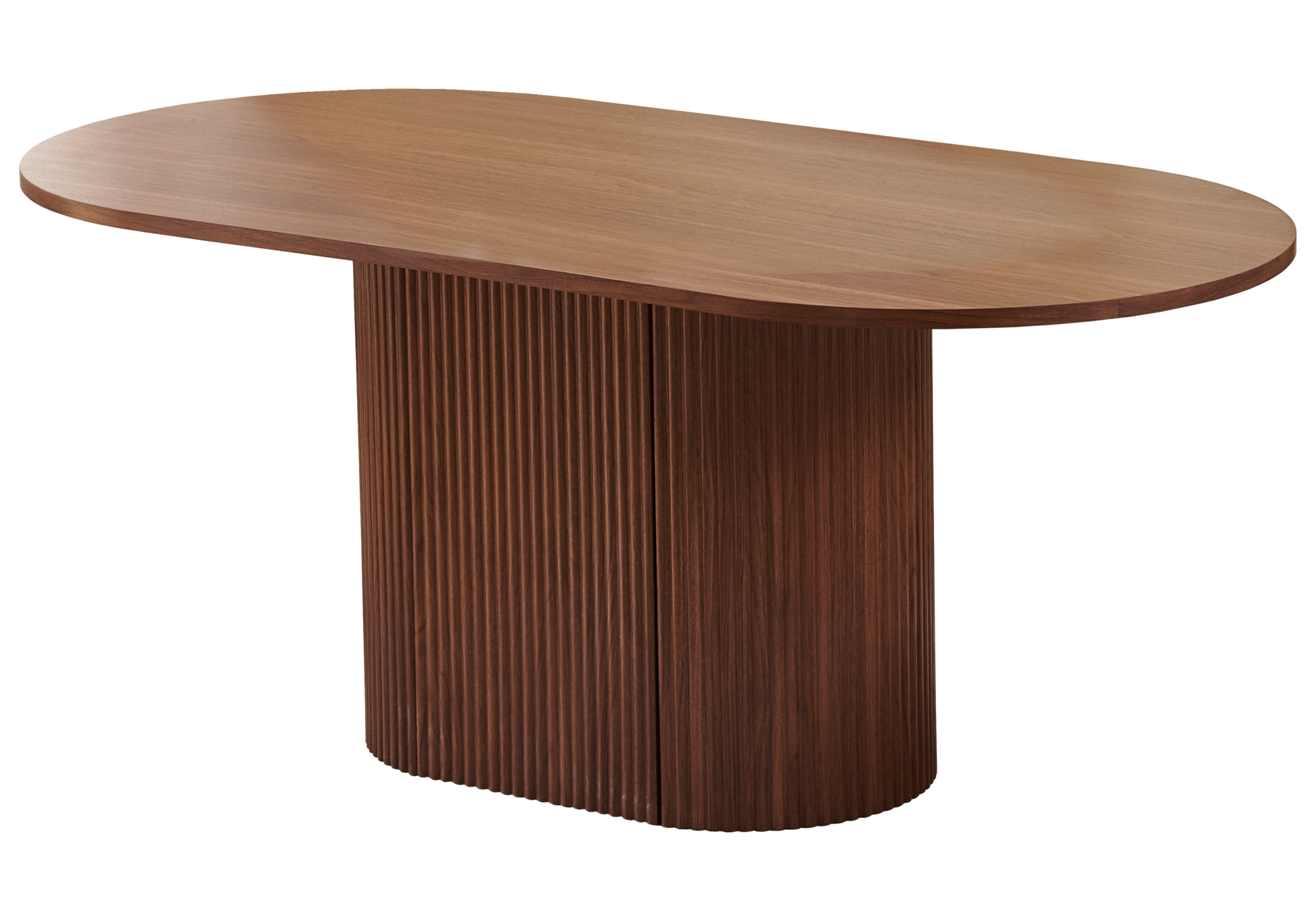 Table à manger ovale bois noyer Japandi – Akira – Galerie du Mobilier - Vue 1