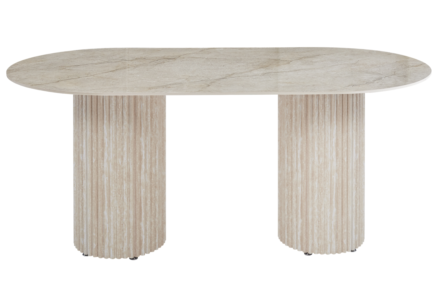 Table à manger ovale marbre brun et pieds – Galerie du Mobilier
