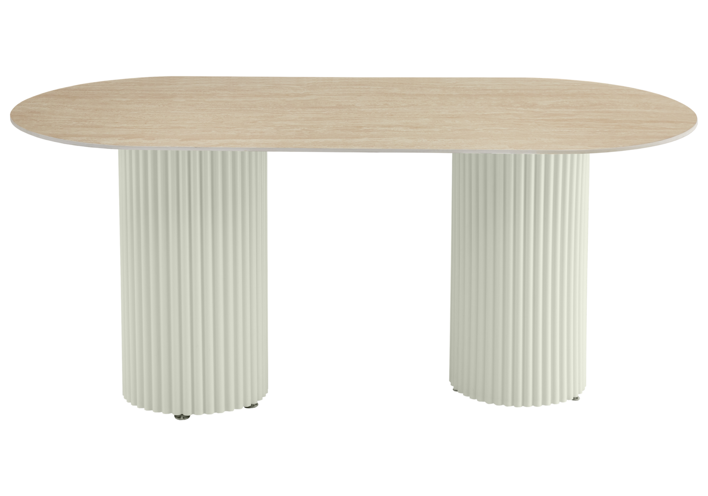 Table à manger ovale travertin mat et pieds – Galerie du Mobilier