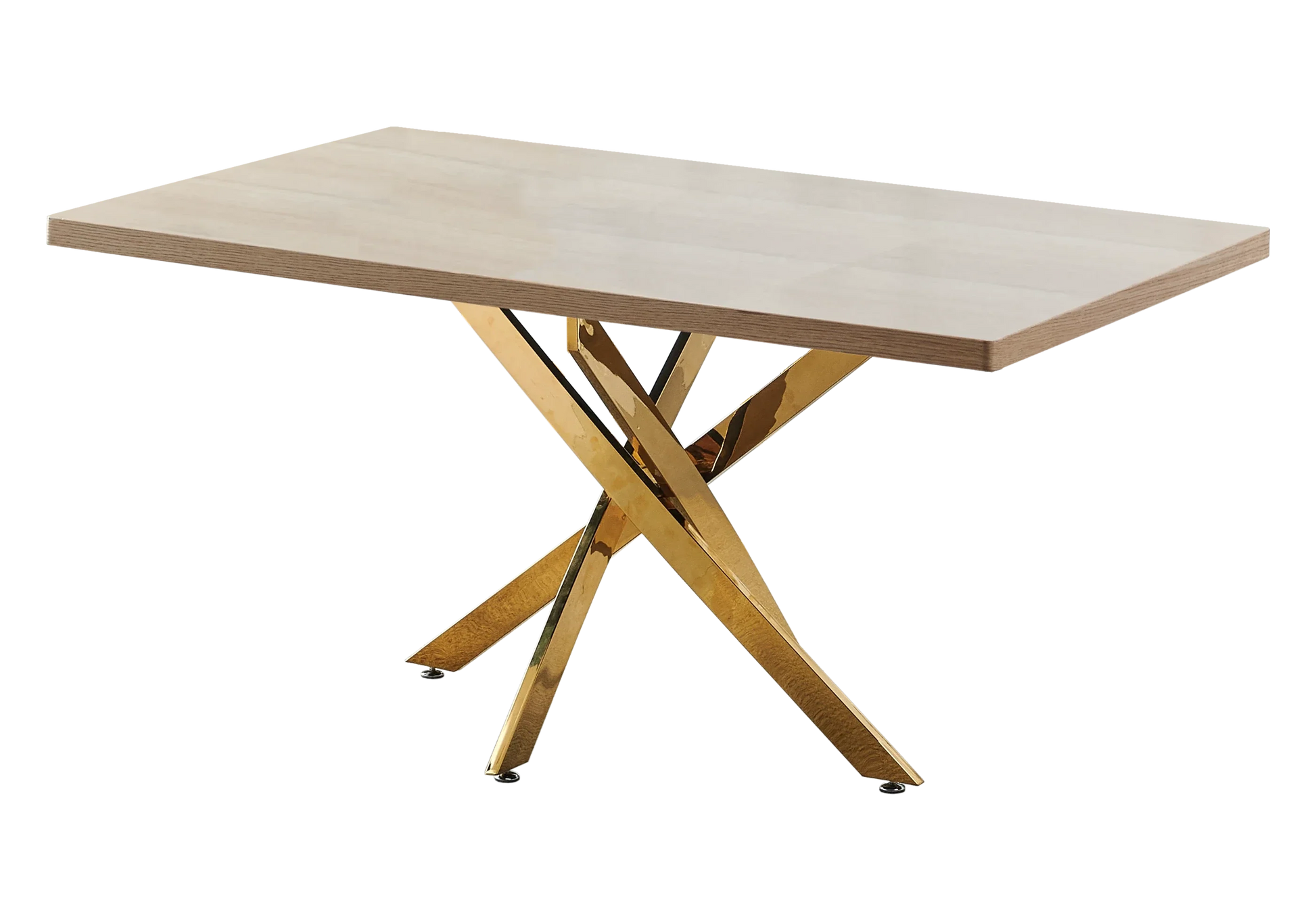 Table à manger dorée bois chêne - Joy – Galerie du Mobilier - Vue 1