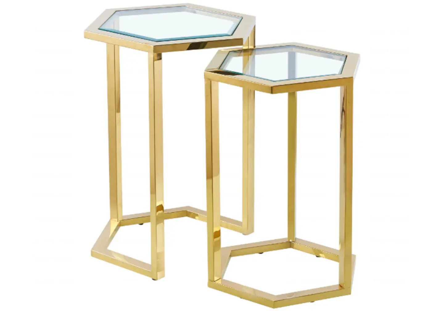 Tables d’appoints gigognes dorées – Galerie du Mobilier - Vue 1