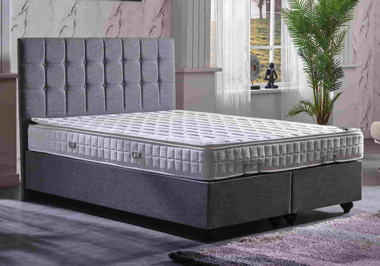 Tête de lit matelassé gris STAR - Galerie du Mobilier