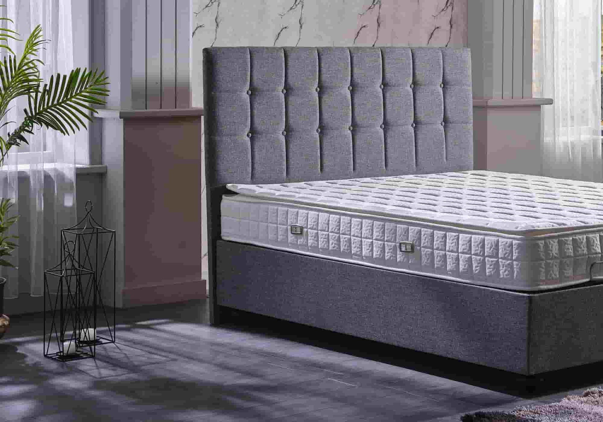 Tête de lit matelassé gris STAR - Galerie du Mobilier