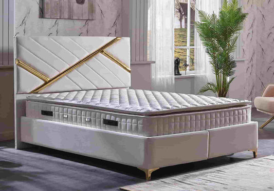 Tête de lit velours beige TOKYO - Galerie du Mobilier